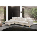  Manufacturer Color_Cream -- Naomi 110" Cream Velvet Upholstered Reversible Sectional IMAGE 7