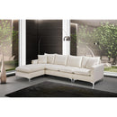  Manufacturer Color_Cream -- Naomi 110" Cream Velvet Upholstered Reversible Sectional IMAGE 8