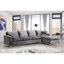  Manufacturer Color_Grey -- Naomi 110" Grey Velvet Upholstered Reversible Sectional IMAGE 11
