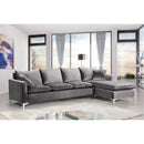  Manufacturer Color_Grey -- Naomi 110" Grey Velvet Upholstered Reversible Sectional IMAGE 12