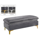 Meridian Naomi Grey Velvet 2 pc Reversible Sectional IMAGE 13
