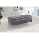  Manufacturer Color_Grey -- Naomi 110" Grey Velvet Upholstered Reversible Sectional IMAGE 14