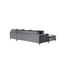  Manufacturer Color_Grey -- Naomi 110" Grey Velvet Upholstered Reversible Sectional IMAGE 18