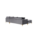 Meridian Naomi Grey Velvet 2 pc Reversible Sectional IMAGE 18