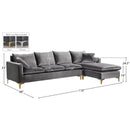  Manufacturer Color_Grey -- Naomi 110" Grey Velvet Upholstered Reversible Sectional IMAGE 19