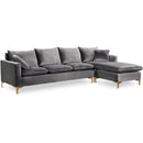  Manufacturer Color_Grey -- Naomi 110" Grey Velvet Upholstered Reversible Sectional IMAGE 1