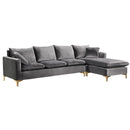 Meridian Naomi Fabric 2 pc Sectional 636Grey-Sectional IMAGE 1