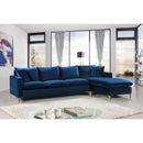  Manufacturer Color_Navy -- Naomi 110" Navy Velvet Upholstered Reversible Sectional IMAGE 11
