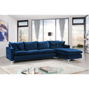  Manufacturer Color_Navy -- Naomi 110" Navy Velvet Upholstered Reversible Sectional IMAGE 12