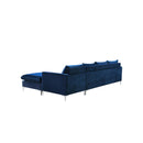  Manufacturer Color_Navy -- Naomi 110" Navy Velvet Upholstered Reversible Sectional IMAGE 15