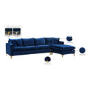  Manufacturer Color_Navy -- Naomi 110" Navy Velvet Upholstered Reversible Sectional IMAGE 18
