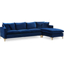  Manufacturer Color_Navy -- Naomi 110" Navy Velvet Upholstered Reversible Sectional IMAGE 1