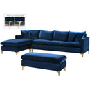  Manufacturer Color_Navy -- Naomi 110" Navy Velvet Upholstered Reversible Sectional IMAGE 2