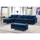  Manufacturer Color_Navy -- Naomi 110" Navy Velvet Upholstered Reversible Sectional IMAGE 6
