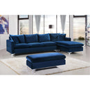  Manufacturer Color_Navy -- Naomi 110" Navy Velvet Upholstered Reversible Sectional IMAGE 7