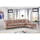  Manufacturer Color_Pink -- Naomi 110" Pink Velvet Upholstered Reversible Sectional IMAGE 11