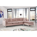  Manufacturer Color_Pink -- Naomi 110" Pink Velvet Upholstered Reversible Sectional IMAGE 12