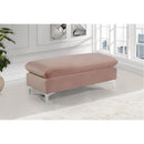  Manufacturer Color_Pink -- Naomi 110" Pink Velvet Upholstered Reversible Sectional IMAGE 14