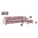  Manufacturer Color_Pink -- Naomi 110" Pink Velvet Upholstered Reversible Sectional IMAGE 18