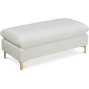  Manufacturer Color_Cream -- Naomi Cream Velvet Upholstered Bench IMAGE 1