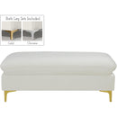  Manufacturer Color_Cream -- Naomi Cream Velvet Upholstered Bench IMAGE 5