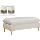  Manufacturer Color_Cream -- Naomi Cream Velvet Upholstered Bench IMAGE 7