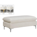  Manufacturer Color_Cream -- Naomi Cream Velvet Upholstered Bench IMAGE 8
