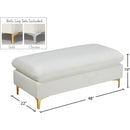  Manufacturer Color_Cream -- Naomi Cream Velvet Upholstered Bench IMAGE 9