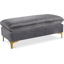  Manufacturer Color_Grey -- Naomi Grey Velvet Upholstered Bench IMAGE 1