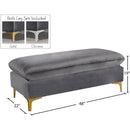  Manufacturer Color_Grey -- Naomi Grey Velvet Upholstered Bench IMAGE 3