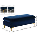  Manufacturer Color_Navy -- Naomi Navy Velvet Upholstered Bench IMAGE 3