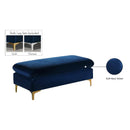 Manufacturer Color_Navy -- Naomi Navy Velvet Upholstered Bench IMAGE 4