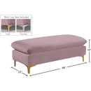  Manufacturer Color_Pink -- Naomi Pink Velvet Upholstered Bench IMAGE 3