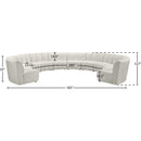 Meridian Infinity Cream Velvet 10 pc Modular Sectional IMAGE 10