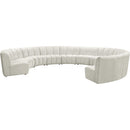  Manufacturer Color_Cream -- Infinity 178" Cream Velvet Upholstered 10 pc Modular Sectional IMAGE 3