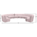 Meridian Infinity Pink Velvet 10 pc Modular Sectional IMAGE 10