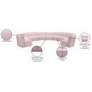  Manufacturer Color_Pink -- Infinity 178" Pink Velvet Upholstered 10 pc Modular Sectional IMAGE 11