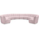  Manufacturer Color_Pink -- Infinity 178" Pink Velvet Upholstered 10 pc Modular Sectional IMAGE 1