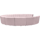  Manufacturer Color_Pink -- Infinity 178" Pink Velvet Upholstered 11 pc Modular Sectional IMAGE 3