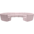  Manufacturer Color_Pink -- Infinity 178" Pink Velvet Upholstered 11 pc Modular Sectional IMAGE 4