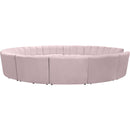  Manufacturer Color_Pink -- Infinity 178" Pink Velvet Upholstered 12 pc Modular Sectional IMAGE 4