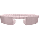  Manufacturer Color_Pink -- Infinity 178" Pink Velvet Upholstered 12 pc Modular Sectional IMAGE 5