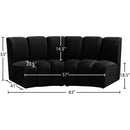 Meridian Infinity Black Velvet 2 pc Modular Sectional IMAGE 11