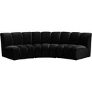 Meridian Infinity Fabric 3 pc Sectional 638Black-3PC IMAGE 1