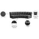 Meridian Infinity Grey Velvet 3 pc Modular Sectional IMAGE 12