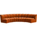 Meridian Infinity Fabric 4 pc Sectional 638Cognac-4PC IMAGE 1