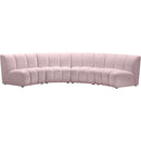 Meridian Infinity Fabric 4 pc Sectional 638Pink-4PC IMAGE 1