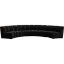Meridian Infinity Fabric 5 pc Sectional 638Black-5PC IMAGE 1
