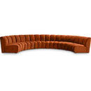 Manufacturer Color_Cognac -- Infinity 176" Cognac Velvet Upholstered 6 pc Modular Sectional IMAGE 1