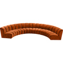  Manufacturer Color_Cognac -- Infinity 176" Cognac Velvet Upholstered 6 pc Modular Sectional IMAGE 3